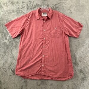 Mountain Khakis Chambray‎ Short Sleeve Shirt Mens XL Red Relaxed Fit Button Up